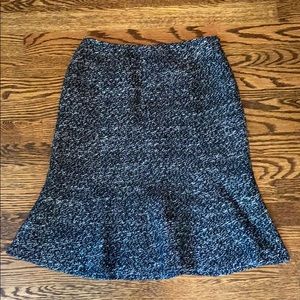 EUC Lafayette 148 Sz 6 black tweed flare skirt